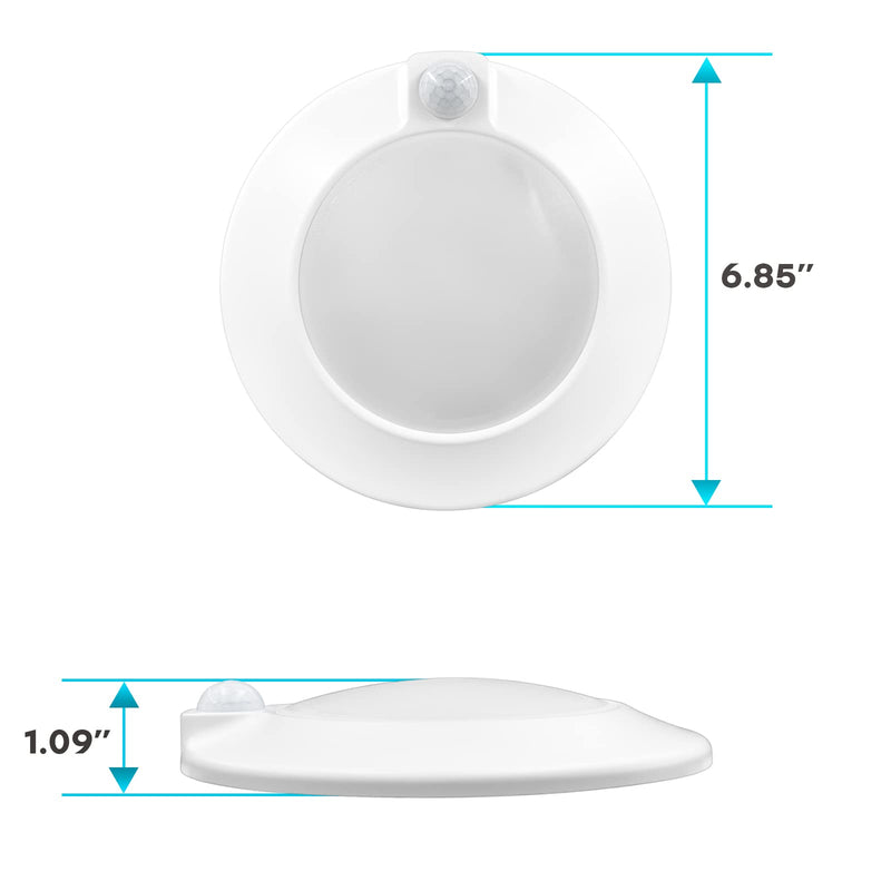 LUXRITE 4 Inch LED Motion Sensor Ceiling Light, 120V, 3 Color Selectable 3000K-5000K, 30s Timeout, 10W, 600 Lumens, Wet Rated, Automatic Flush Mount Light Fixture - Closet, Entryway, Hallway