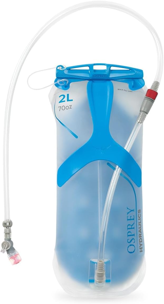 Osprey Hydraulics Backpack Water Reservoir with Bite Valve - BPA-Free, Leakproof Hydration Bladder with QuickConnect and Slide-Seal - Compatible with Most Hiking and Biking Packs, Clear 2L