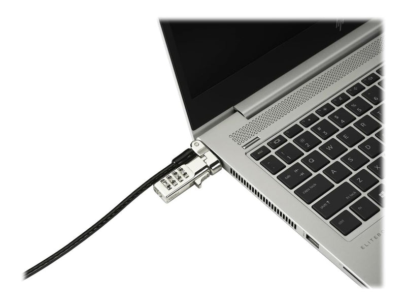 Kensington Universal 3-in-1 Combination Laptop Lock, Computer Security Locking Cable - Resettable Version (K62316WW), Black Universal Fit 3-in-1 combo