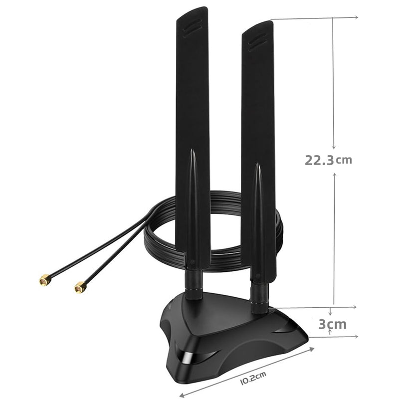 Dual Band 2.4GHz 5GHz 5.8Ghz RP-SMA Gaming WiFi 6E 802.11ac/ax Wireless Antenna with Magnetic Base for Intel AX201 AX200 PCIe NGFF USB Card PC Desktop PCIe WiFi Card Wireless Network Router