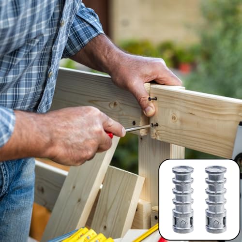 20pcs 3/8*1-3/4 Zinc Alloy Lag Shield Anchors for Deck Building Heavy-Duty Lag Shields Plated Lag Bolts Expansion Anchors for Concrete