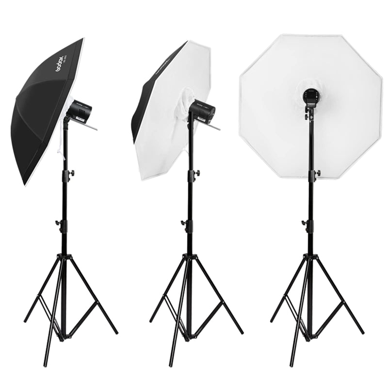 Godox UBL-85S 85cm 33.4” Black Silver Reflective Umbrella Photography Studio Soft Light Umbrella with Large Diffuser Cover for Video Shooting