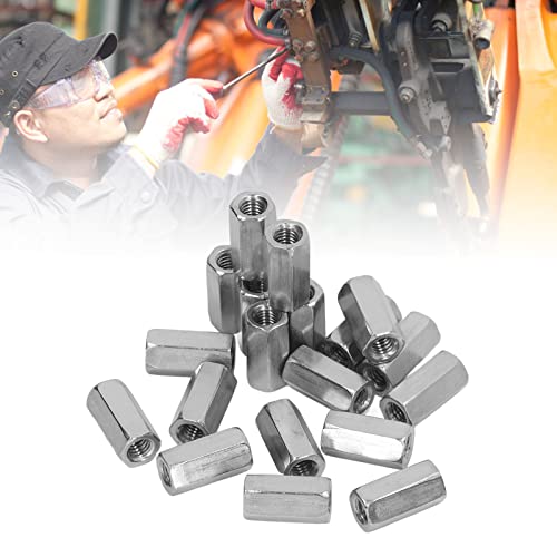 20Pcs Hex Coupling Nuts 304 Stainless Steel, M6x1.0 Threaded Connector