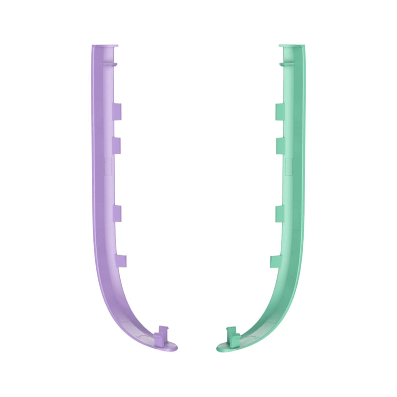 eXtremeRate Replacement Decorative Strips for Joycon 2, Custom DIY Decoration Strip Side Housing Trim Shell with Prying Stick for Nintendo Switch 2 Controller - Purple & Green