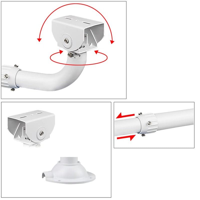 CCTV Security Camera Mount Bracket, Telescopic Adjustable Universal Wall Mounting Bracket