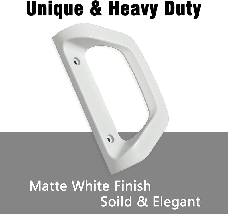 Sliding Glass Door Handle Set and Mortise Lock Silding Door Lock ,Thickness from 1-1/2 inches to 2-4/25 inches,3-15/16” inch Screw Hole Spacing, Reversible Design(Non-Handed)(White, NO-Keyed) White