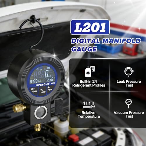 MR CARTOOL L201 Digital Manifold Gauge HVAC Charging Kit