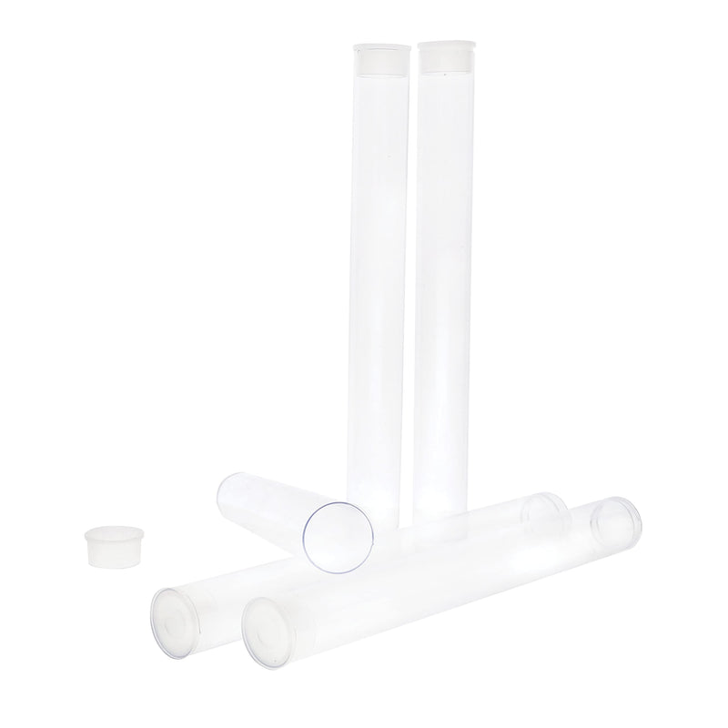 The Beadsmith Clear Plastic Tubes - 5-Inch-Long Round Tubes, 9/16 Inches in Diameter - Flat Caps - Use for Beads, Bath Salts, Wedding & Party Favors, Home or Office Storage - Bag of 100 5" Long - 9/16 Dia - 100 Per Bag