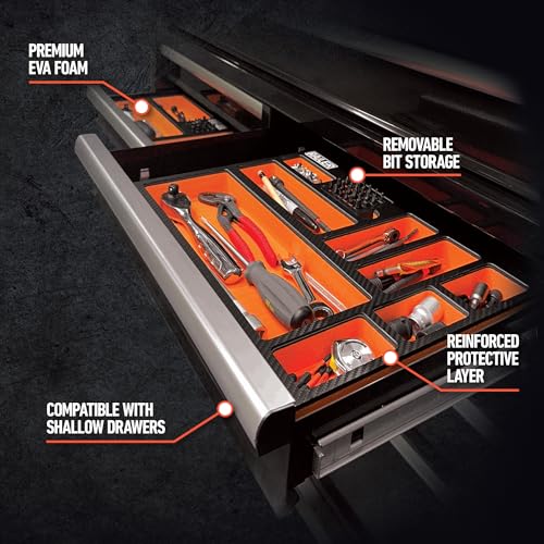EVA Foam Tool Tray Drawer Storage Organizer Set Socket Bit Holder Case Large Orange