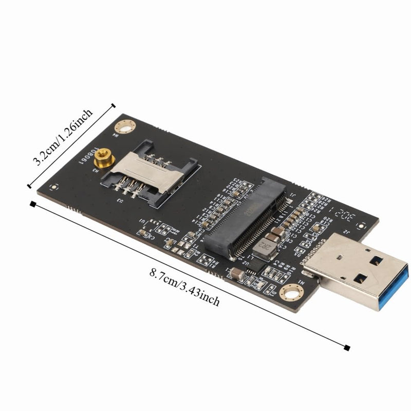 NGFF to USB 3.0 Adapter with SIM Slot – Plug and Play M.2 Card Reader for Windows for Linux, 30×42 Key B WWAN LTE Support