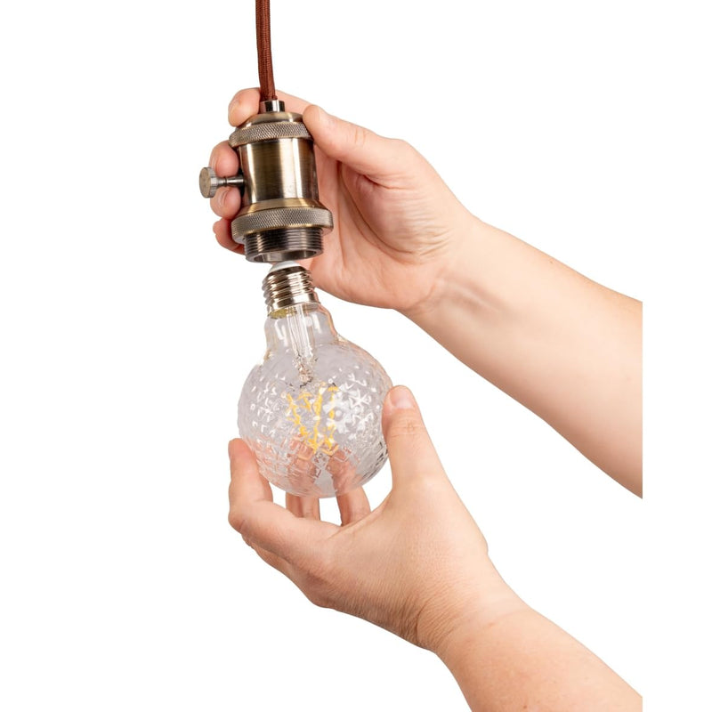 Westinghouse 5268020 5.5 Watt (40 Watt Equivalent) Cut Glass G25 Dimmable Clear Filament LED Light Bulb, Medium Base, 6 Pack 6 Count (6 Packs of 1)