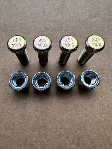 4PCS Front Wheel Bolt Lug Studs 103477901 & Lug Nuts Compatible with Club Car DS Golf Cart Gas Electric 1982-up & Carryall, 2004-2024 Club car Precedent