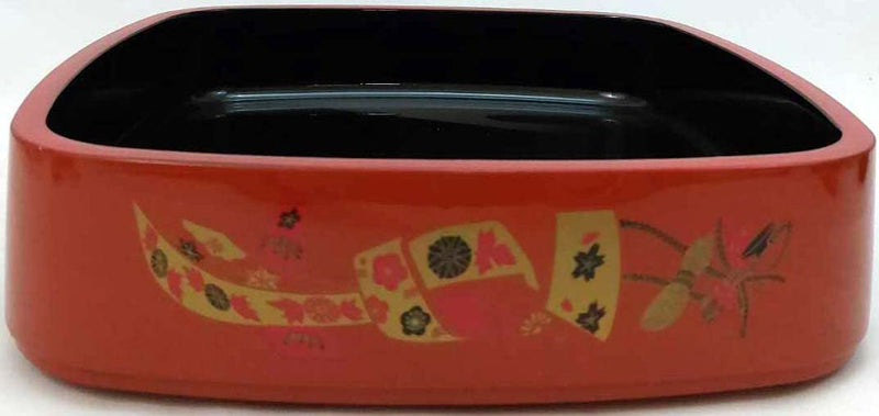 JapanBargain 4075, Lacquered Square Sushi Serving Tray Nashiji Gosho Style, Deluxe Japanese Sushi Party Platter for Sashimi and Sushi Presentation, Traditional Elegant Bento Tray, 11.5-inch