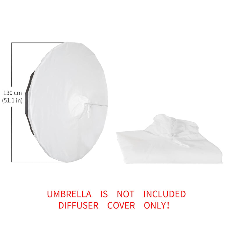 Selens 51 Inch Photography Umbrella Diffuser Soft Cloth for Compatible with 51" Photo Umbrella for Photo Studio Flash Speed Light For U51-R