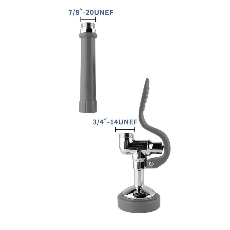 Pre Rinse Sprayer Commercial Sink Sprayer Head,1.42GPM Spray Valve Dish Spray Nozzle with Ergonomic Handle, Commercial Faucet Parts for Commercial Kitchen Sink,Chrome Finished（Gray） Pre Rinse Sprayer Gray