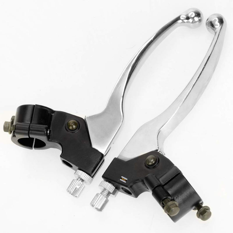 HIAORS Silver Left Right 7/8" 22mm Clutch Brake Handle Levers Perch for XR80 XR100 CRF70 CRF70F CRF80 CRF100 XR200r CRF450R XR100 XR250 Xtreme 125cc Chinese 110cc Pit Dirt Motor Bike Motocross