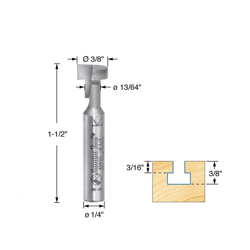 Amana Tool - 45650 Carbide Tipped Keyhole 3/8 Dia x 3/8 x 1/4" Shank