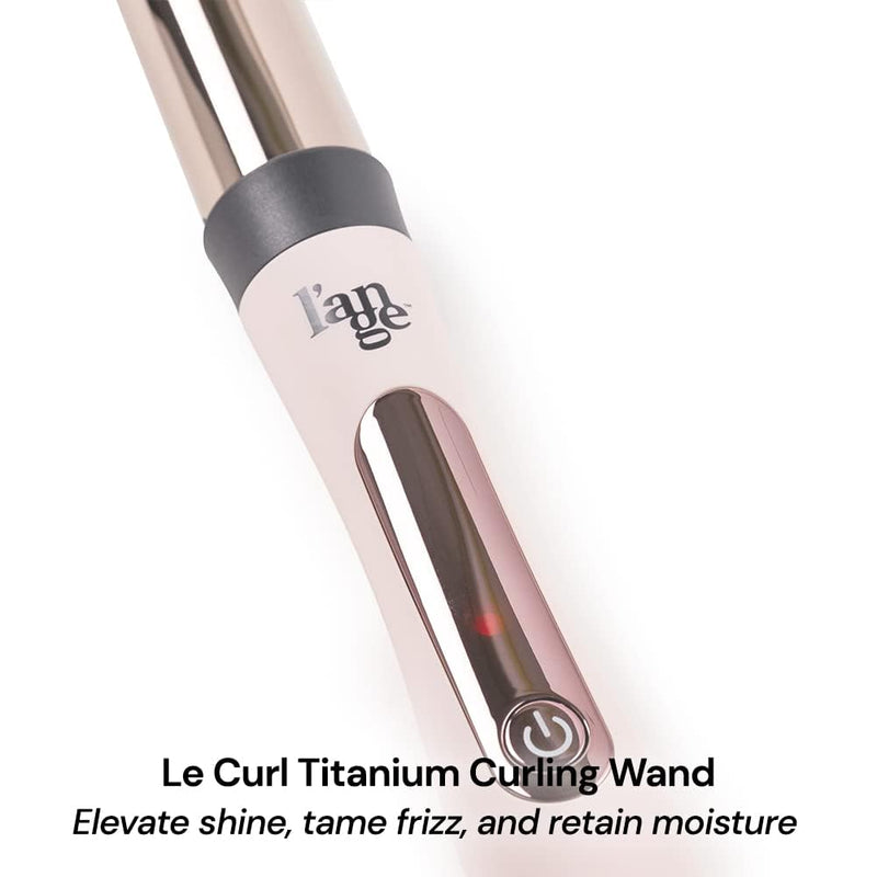 L'ANGE HAIR Le Curl Titanium Curling Wand - Professional Curling Iron for All Hair Types - Clip Free Hair Curler - Best Hair Waver for Relaxed Curls & Beach Waves - Blush 1” (25MM).