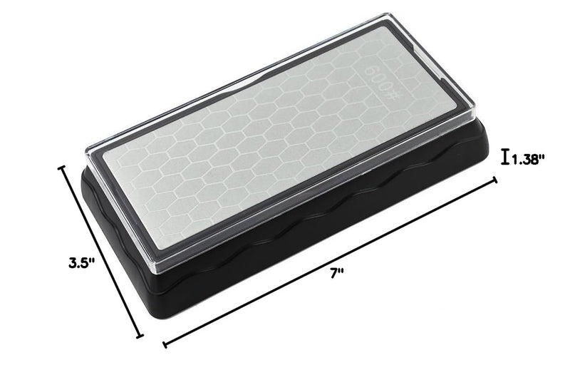 Double-sided Diamond Sharpening Stone,YCAMMIN Knife Sharpener Stone diamond sharpener Honeycomb Surface Plate with Non-slip Base for Scissors Knives Outdoor Kitchen Sharpen Tools (600/1200 Grit) 600/1200 gift