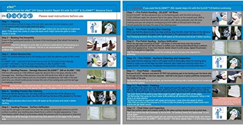 GLASS POLISH DIY Glass Scratch Removal Kit 2” (50mm) - Effective Glass Polishing with Drill or Polisher, Repairs Deep Scratches, Removes Surface Damage and Restores Original Clarity & Shine 2 inch (15 Abrasives)