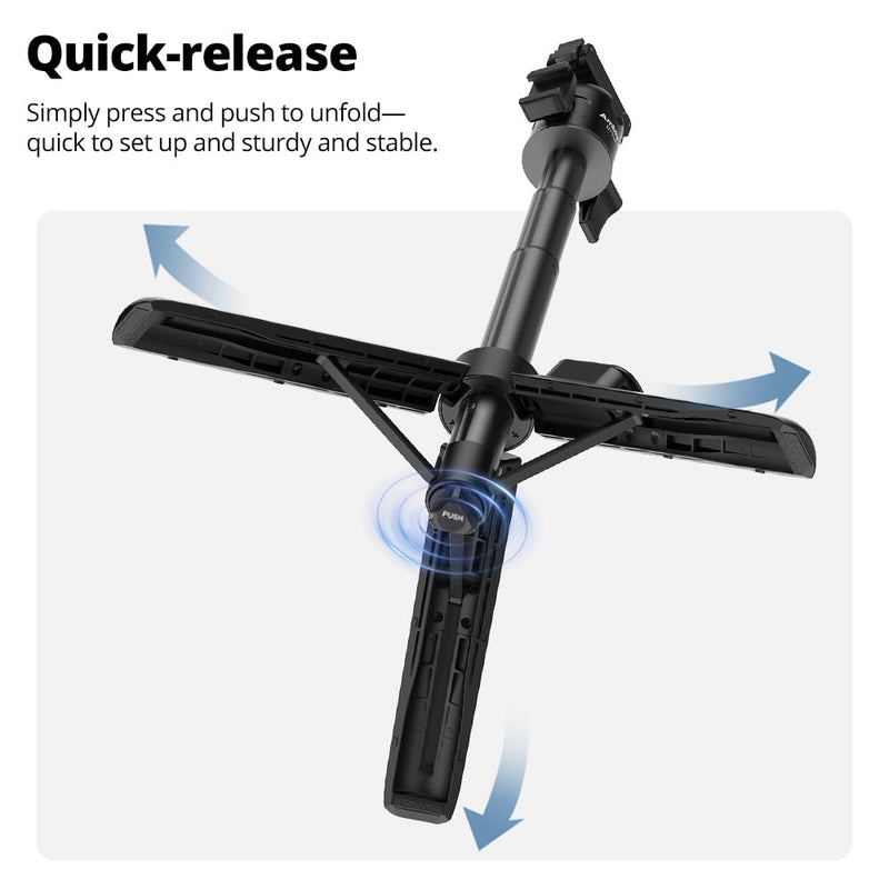 Ambitful Bluetooth Tripod Selfie Stick, Magnetic Mount for DJI Osmo（DT05B | 8-21.4inch in Extendable,2-in-1 Tripod and selfie stick For DJI Osmo Action Cameras,360 ball head, 1.5kg load DT05 DT05B Compact