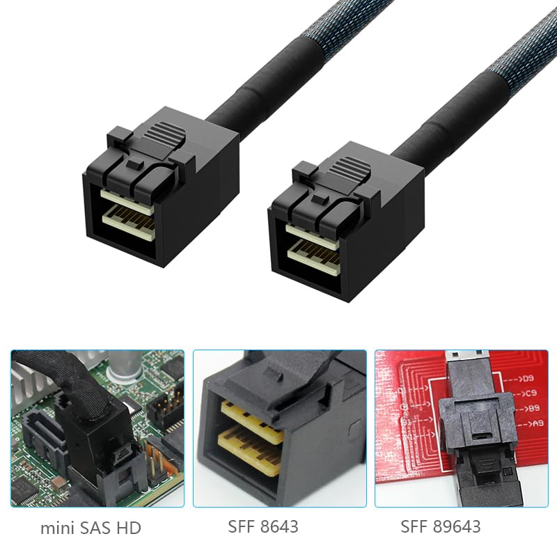 Internal Mini SAS to SATA Cable, SFF-8643 to SATA Forward Breakout Compatible with Raid Controller Hard Drive (3.3ft) 3.3ft