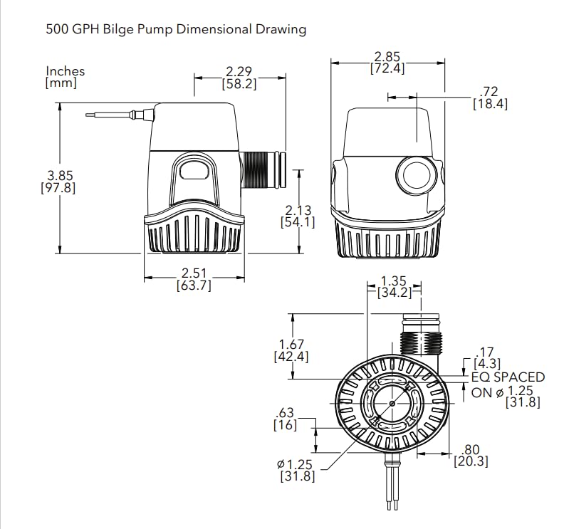 500 Gph Rule Bilge Pump 500 GPH Music