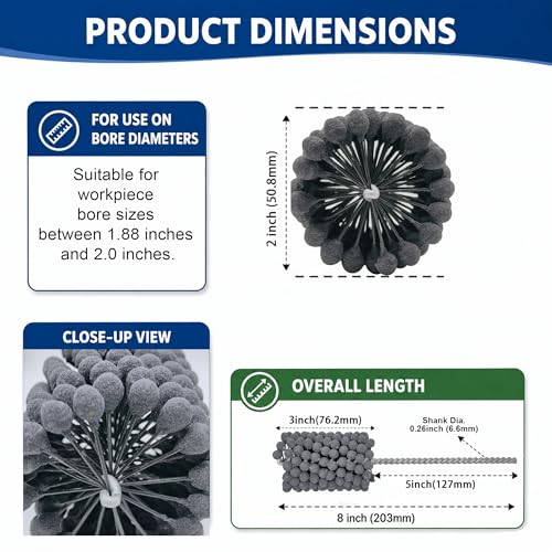 2" (50.8mm) Cylinder Ball Hone Tool with 240 Grit Silicon Carbide 2" (50.8mm)