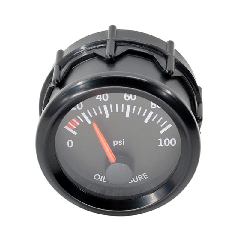 ESUPPORT Universal Car 52mm Pointer Oil Pressure Gauge Meter Kit Press PSI White LED Light Pointer Indicator Dail Display Electronic Oil Press Gauge PSI