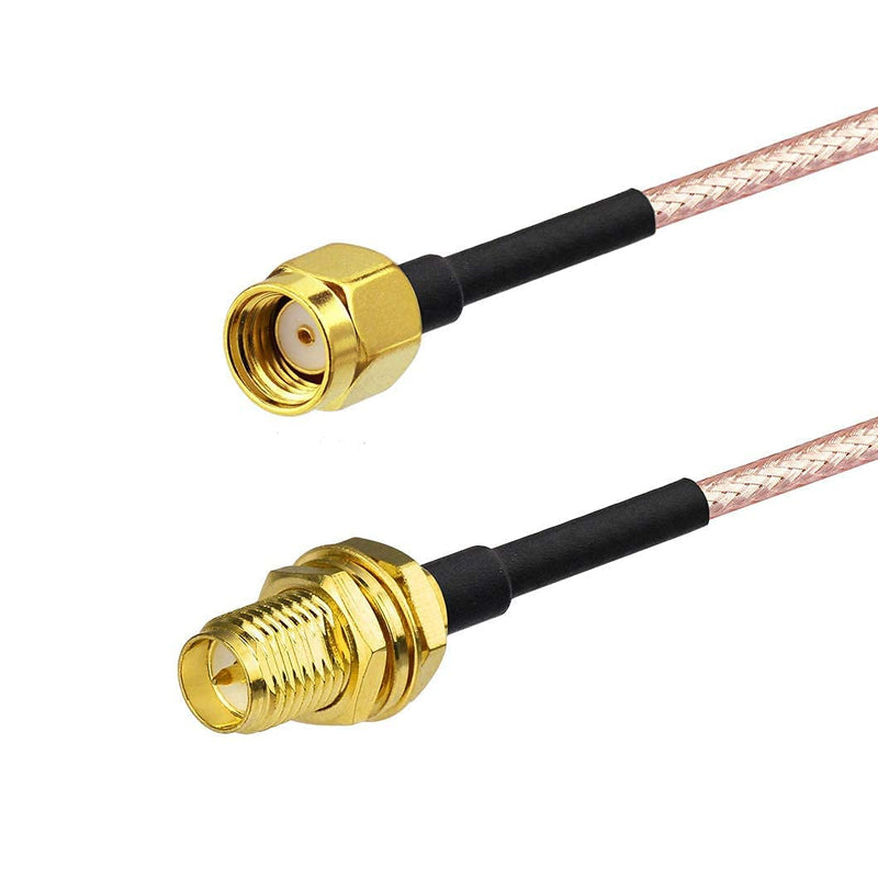 Bingfu WiFi Antenna Extension Cable (2-Pack) RP-SMA Male to RP-SMA Female Bulkhead Mount RG316 Cale 15cm 6 inch for WiFi Router Security IP Camera Wireless Mini PCI Express PCIE Network Card Adapter 6 inch / 15cm