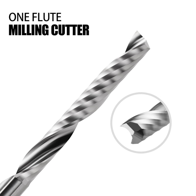 1/8 Shank CNC Router Bits O Flute End Mill Single Flute Spiral Router Bit Up Cut Milling Cutter with 1/16 Inch Cutting Diameter for Acrylic Plastic MDF (10) 3.175x1.5x8mm
