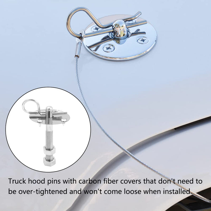 Watris Veiyi Hood Pins for Truck - 4in Threaded Engine Hood Pin Plate Lock, Car Modified Accessory