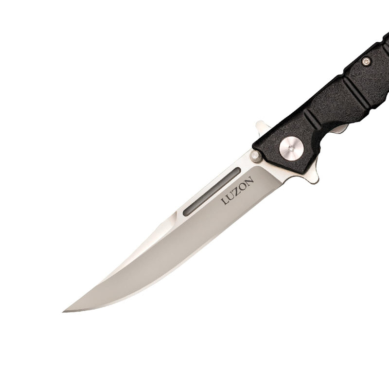 COLD STEEL Medium Luzon 4" 8Cr13MoV Razor-Sharp Clip Point Blade 5" GFN Handle Tactical EDC Folding Knife w/Leaf-Spring Lock Black Boxed