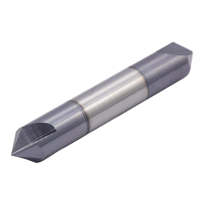 3/8" 2 Flute 90° Solid Carbide Chamfer End Mill, Double End, AlTiN Coated | 90° Chamfer Angle Chamfer Mill, 3/8" Cutting Diameter, 3/8" Shank Diameter, 2-1/2" Overall Length 2 flute 3/8"