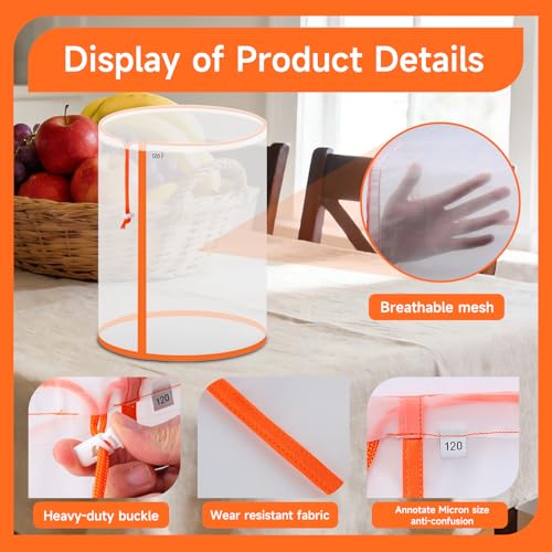 160 Micron 5 Gallon Filter Bag with Filter Screen - Reusable Filter Bag with Opening on Top Reusable, Washable（2 Pack） Filter Bag 160 Micron 2