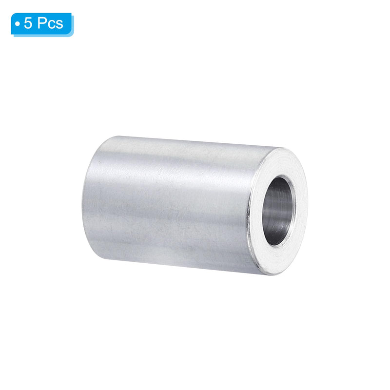 PATIKIL M10 Aluminum Spacers, 5 Pcs Metal Spacer Aluminum 10.5mm ID x 20mm OD x 30mm L Aluminum Spacer Screw Standoff Round for 3/8" M10 Screw Bolts