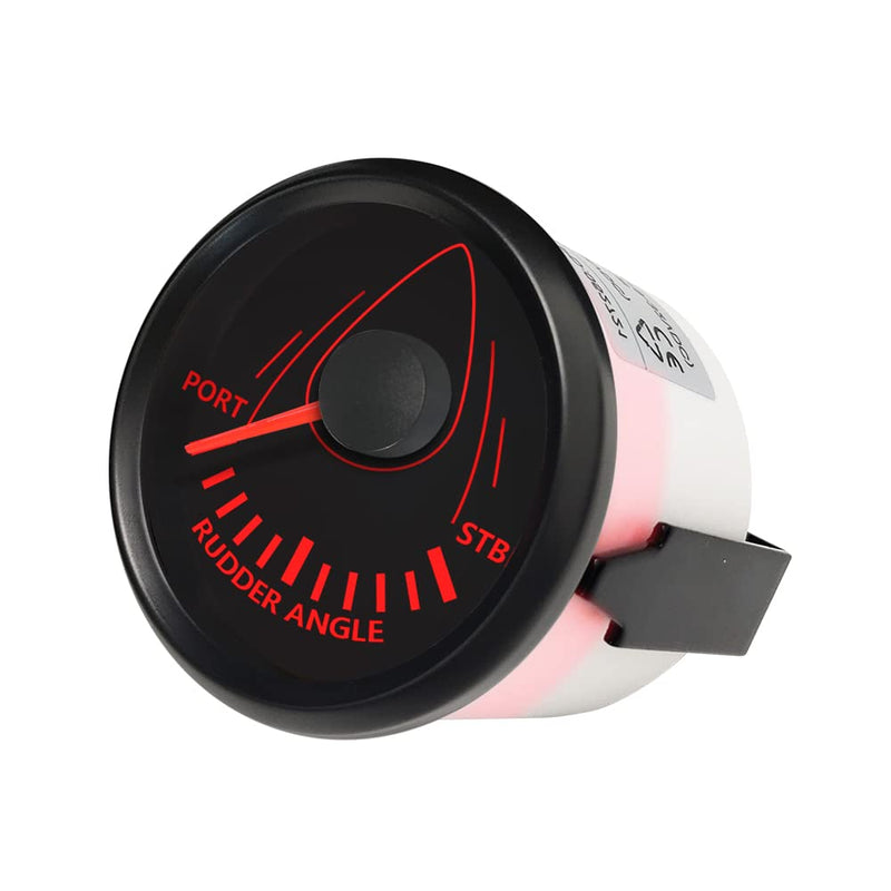 ELING Waterproof Boat Rudder Angle Indicator Gauge Meter 0-190ohm Signal 2"(52mm) with Backlight Black+Black only gauge