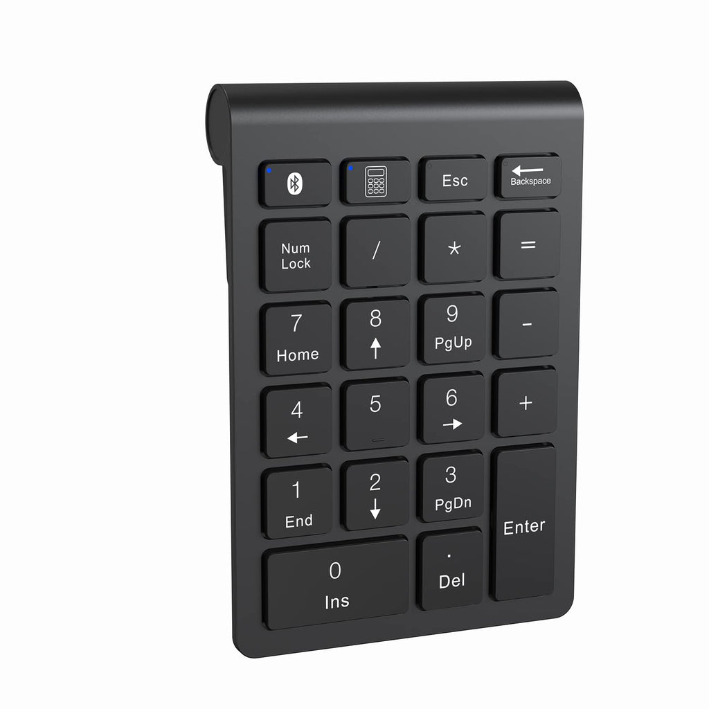 cimetech Bluetooth Number Pad, Wireless Numeric Keypad Numpad, 22 Keys Portable Mini Financial Accounting Keyboard for Laptop Notebook, Desktop, Surface Pro, PC BT-Black