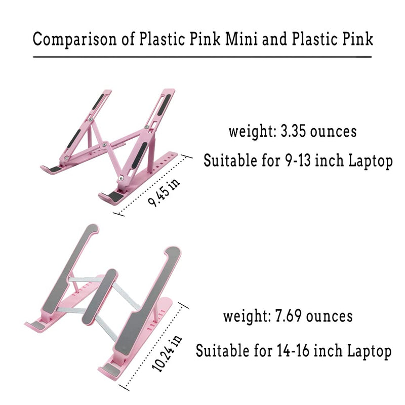 T Legend Laptop Stand for Desk,Very Portable and use Anywhere,Compatible with 9-15 inch Laptops(Plastic Pink) Plastic Pink