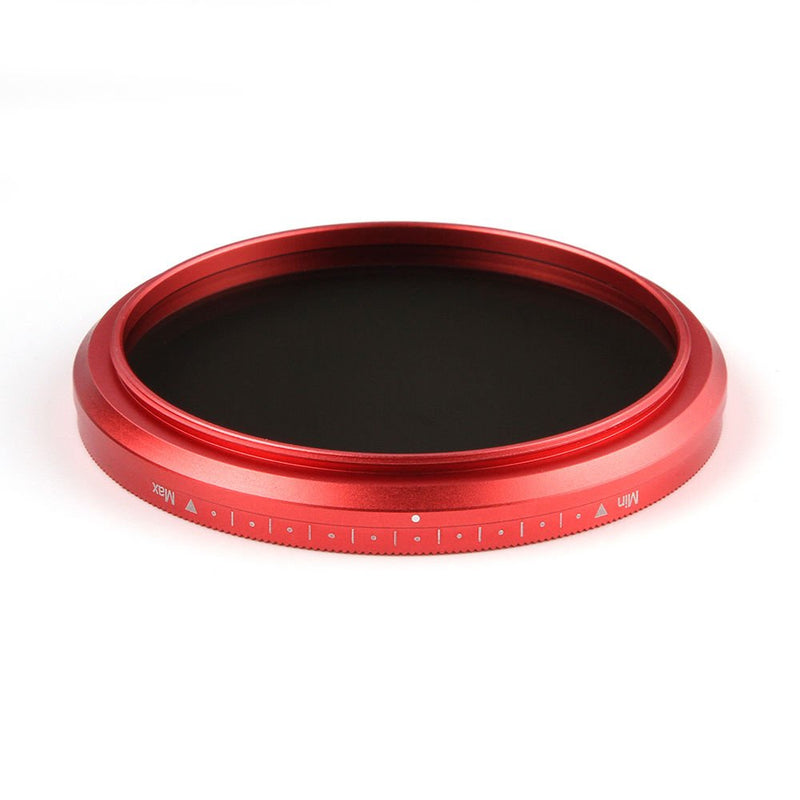 FocusFoto Fotga 49mm Ultra Slim Variable Fader ND2-ND400 Neutral Density ND Filter Adjustable ND2 ND4 ND8 ND16 ND32 ND100 to ND400 for Canon Nikon DSLR Camera Lens with Red Frame Ring