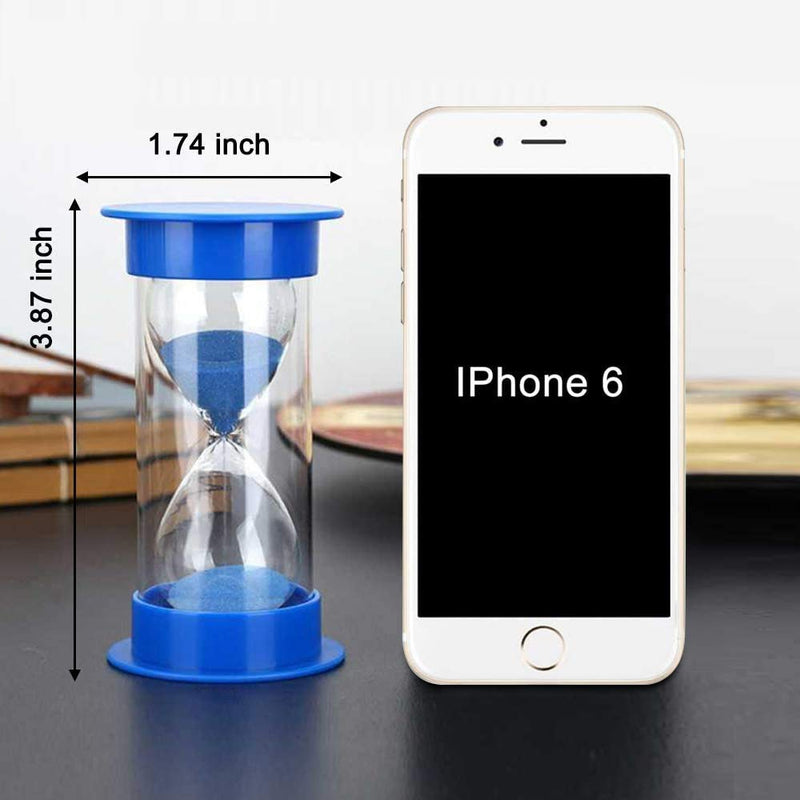 EMDMAK Sand Timer, Acrylic Hourglass Colorful Sandglass Timer 1 min/2 mins/3 mins/5 mins/10 mins/15 mins Sand Clock Timer for Games Classroom Home Office(Pack of 6) Small