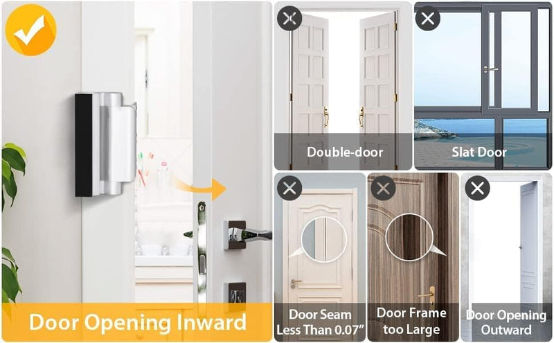 Home Security Door Reinforcement Lock Child proof High Security Door Lock Front Door Locks for Kids Safety Withstand 800lbs Door Latch Lock Christmas Gifts Stocking Stuffers for Men Women Adults Elder Silver 2