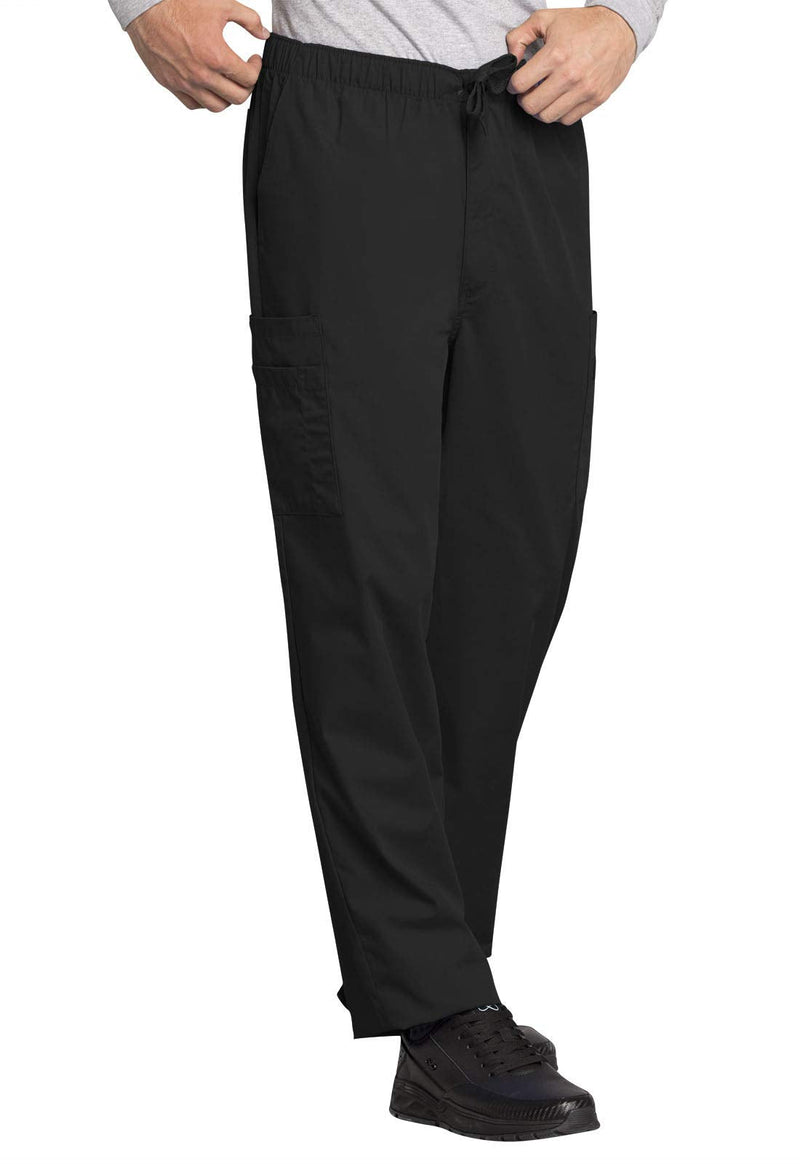 Cherokee Scrub for Men Fly Front Cargo Pant with 7 Pocket, Durable, Fade Resistant Fabric - 4000 XX-Large Big Black