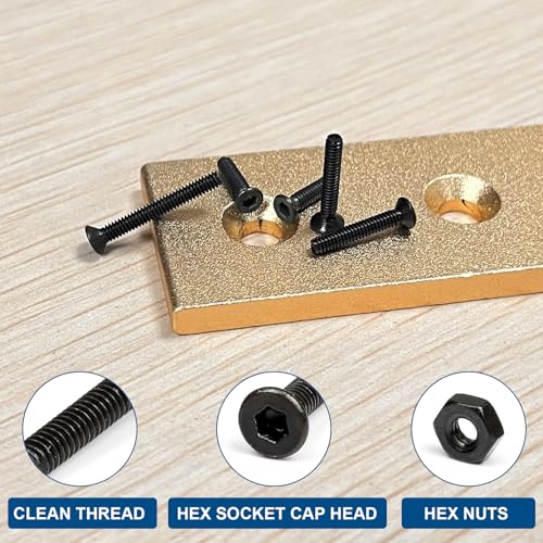 NINDEJIN M2 Screws, Metric M2-0.4 Flat Head Allen Socket Drive Screw, 452 pcs M2 Tiny Nuts Assortment Kit for 3D Printing Projects, RC Airplanes and Other Small Projects (9 Screw Lengths) 452Pcs M2 3mm-20mm