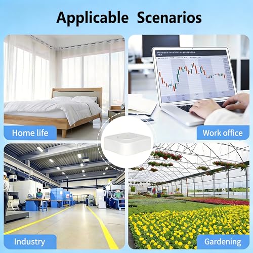 Smart WiFi 6 in 1 Air Quality Monitor, Intelligent Air Housekeeper, Mobile App Remote Control, PM2.5/PA/TVOC/CO2/Temperature/Humidity Detector for Home & Office, 2.4 GHz Wi-Fi Required Wifi Six-in-One