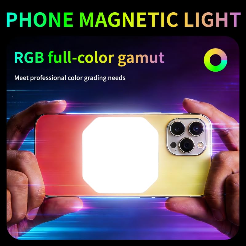 60 LED Portable Selfie Light Video Conference Lighting with Clip & Camera Tripod Adapter Rechargeable 800mAh CRI 97+, 3 Light Modes for Phone iPhone Webcam Laptop Photo Makeup