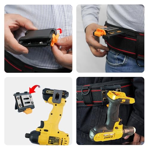 MELOTOUGH Tape Measure Holder,Drill Holster,Tape Measure Belt Clip,Measuring Tape Holder,Tool Belt Clip for Tape Measurer,Impact Driver,Drill Black