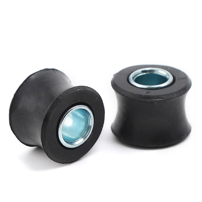 Minho 4Pcs 10MM Rear Shock Absorbing Suspension Bushing Set in Rubber Material Compatible with Most Motorcycles Scooter ATV UTV Go Kart,Black Color black ID; 10MM