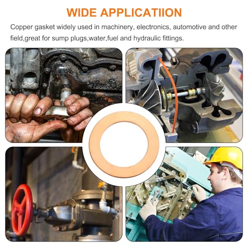 MECCANIXITY 22 Pcs Flat Copper Washers, 27x40x1mm Copper Upgraded Flat Metric Sealing Crush Ring Washers for Hydraulic Fittings Screw Bolt Nut Electronic Repair