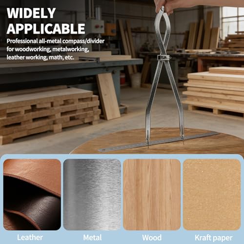 Radius Divider Tool with Bonus Stainless Steel Ruler (1, 16in) 16 in 1